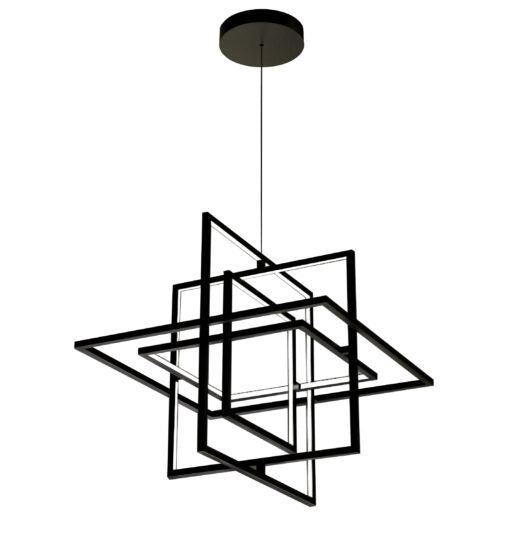 LED Square Orbit Frame with Acrylic Diffuser 3CCT Adjustable Chandelier by iKo