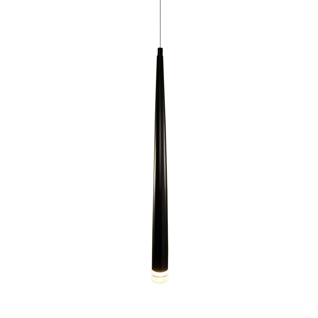 LED Cylindrical Metal Frame with Acrylic Diffuser Mini Pendant in Black by iKo