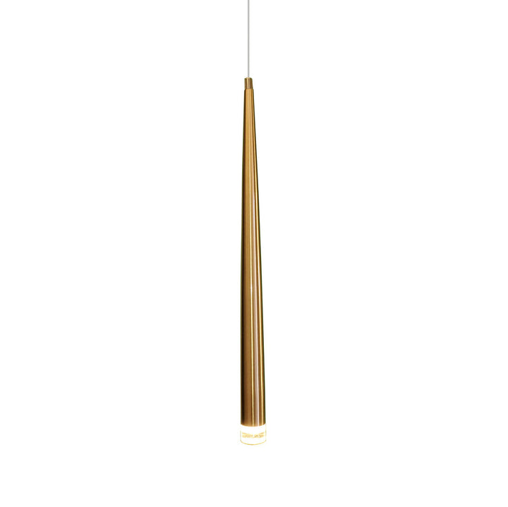 LED Cylindrical Metal Frame with Acrylic Diffuser Mini Pendant in Brushed Gold by iKo