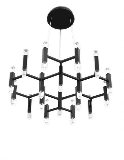 LED Black Honeycomb Frame with Acrylic Diffuser Chandelier