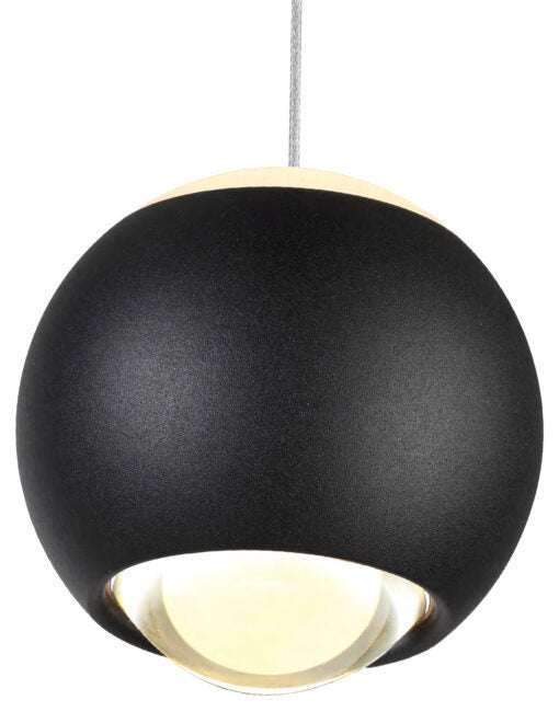 LED Black Frame with Acrylic Diffuser Globe Pendant