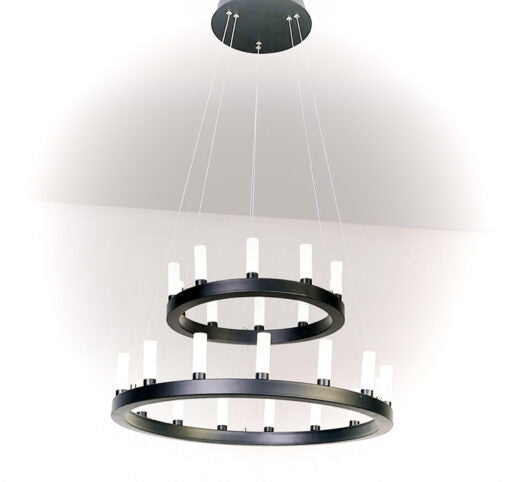 LED Black Ring with Acrylic Candle Diffuser Chandelier