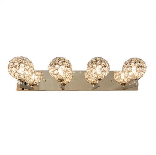 Chrome Frame with Clear Crystal Shade Vanity Light, 29", by iKo