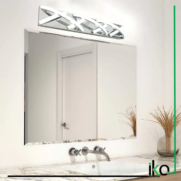 LED Chrome Cross Frame with Acrylic Diffuser Vanity Light by iKo - view 2