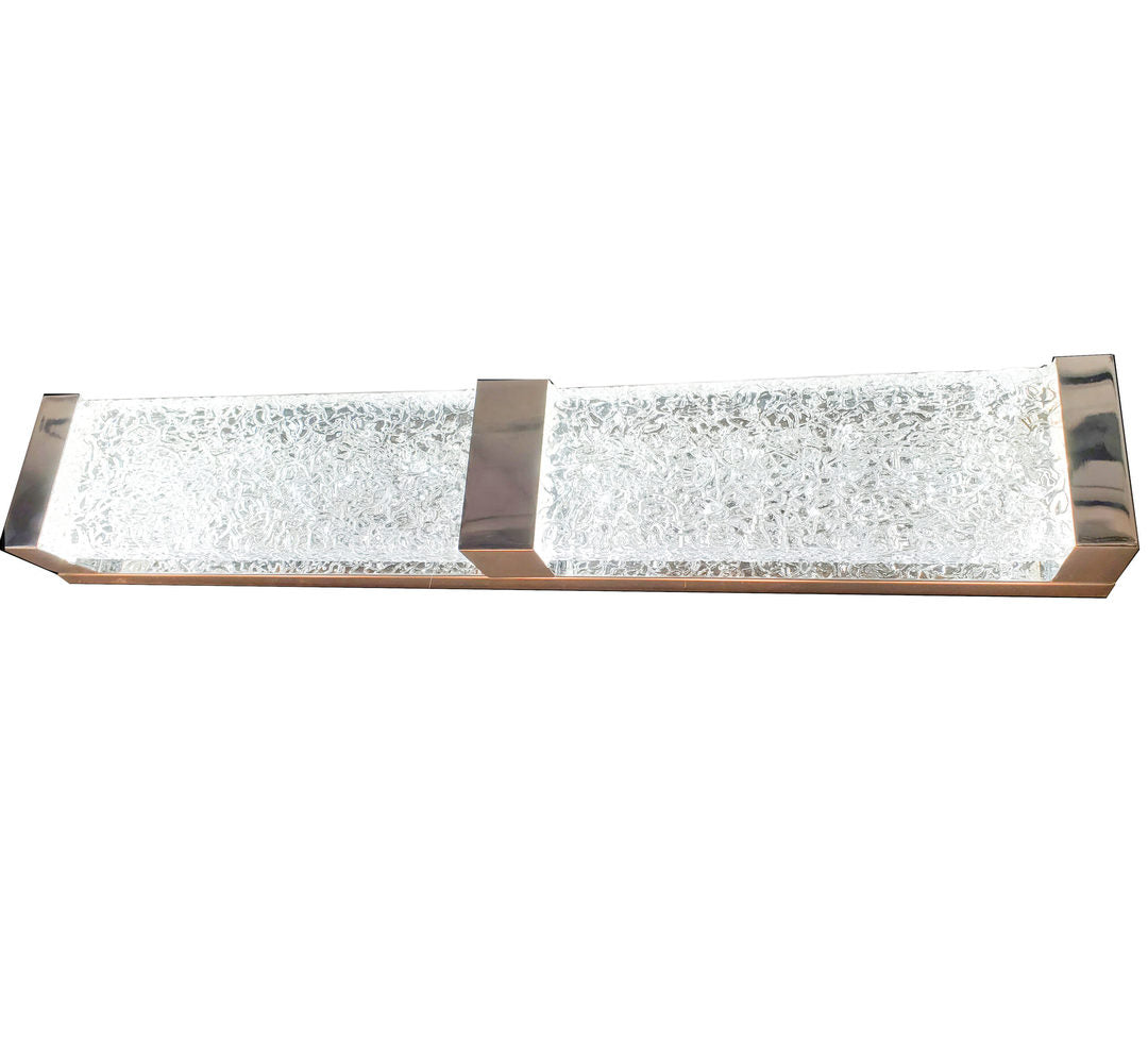 LED with Clear Patterned Glass Diffuser Vanity Light, Default, by iKo
