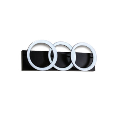 LED Black Ring Frame with Acrylic Diffuser Vanity Light