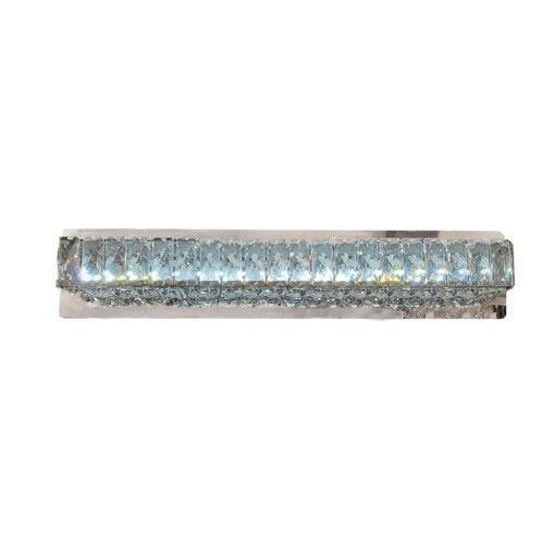 LED Chrome Frame with Clear Crystal Diffuser Vanity Light, 24", by iKo