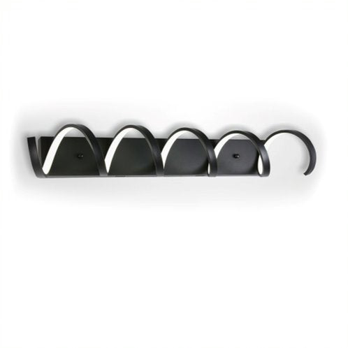 LED Black Curly Frame with Acrylic Diffuser Vanity Light in 3000K by iKo