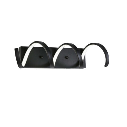 LED Black Curly Frame with Acrylic Diffuser Vanity Light in 3000K by iKo