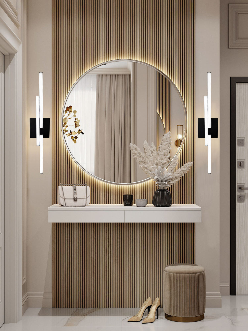 LED Black Frame with Acrylic Diffuser Vanity Light by iKo - view 2