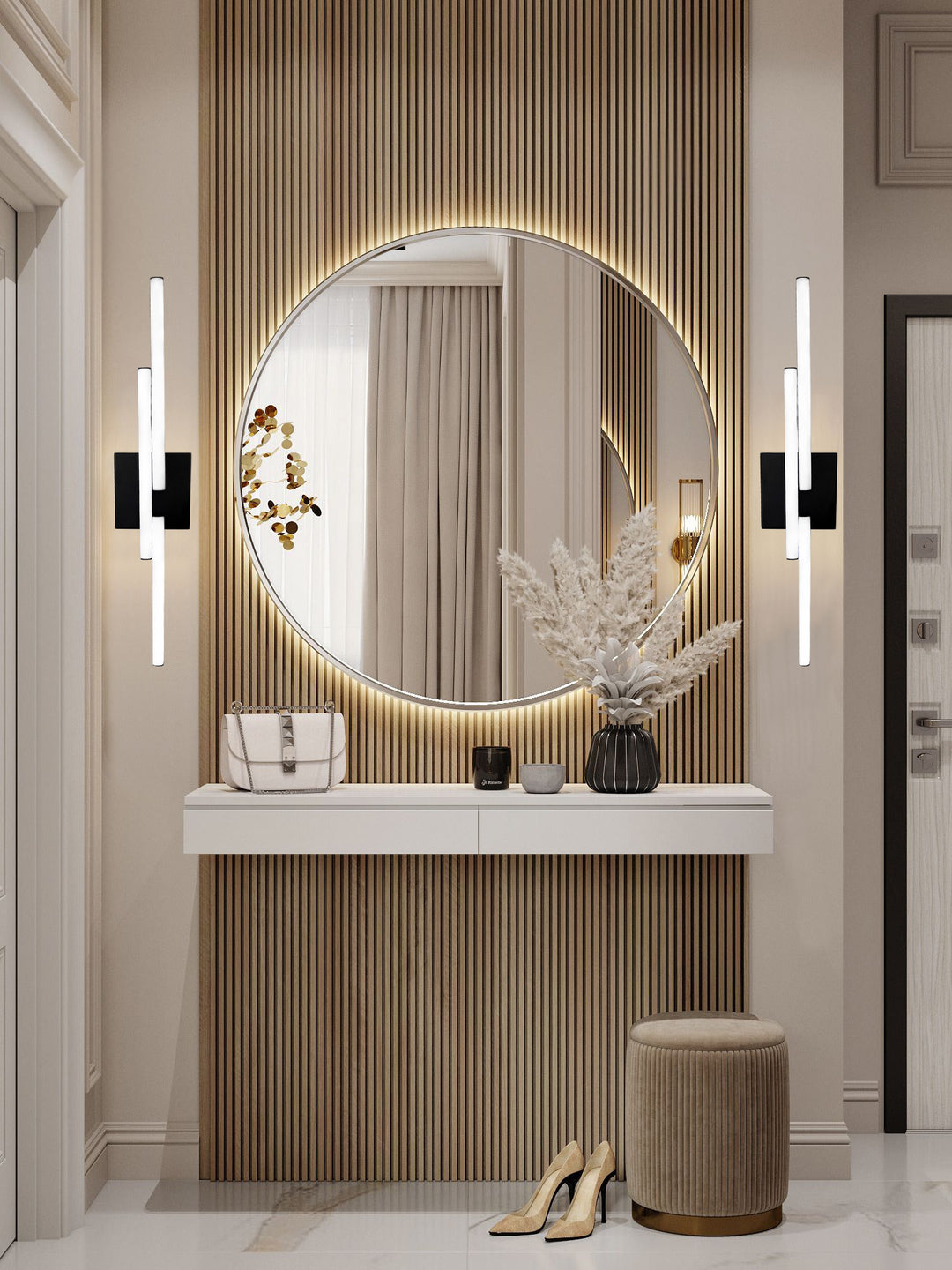 LED Black Frame with Acrylic Diffuser Vanity Light by iKo - view 2