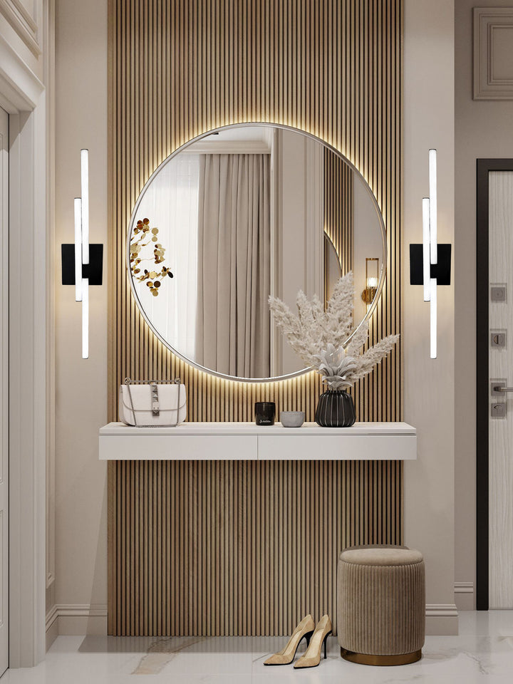 LED Black Frame with Acrylic Diffuser Vanity Light by iKo - view 2