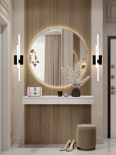 LED Black Frame with Acrylic Diffuser Vanity Light