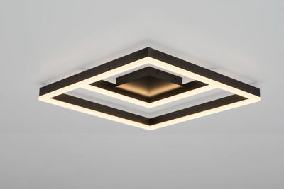 LED Satin Dark Gray Symmetrical Frame with Acrylic Diffuser Flush Mount