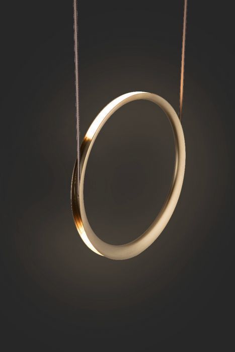 LED Satin Antique Brass Ring Frame with Acrylic Diffuser Single Pendant