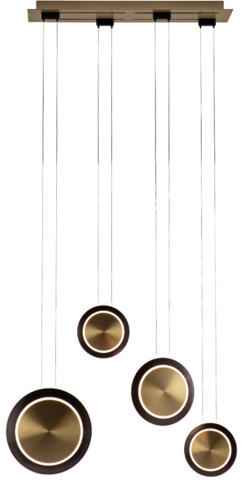 LED Antique Brass and Black Bronze Disk Frame with Arcylic Diffuser Linear Pendant