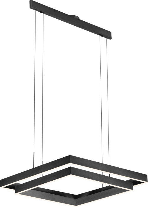 LED Aluminum Square Frame with Acrylic Diffuser Double Tier Chandelier
