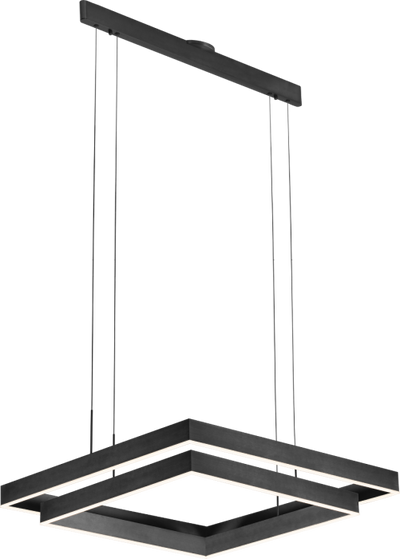 LED Aluminum Square Frame with Acrylic Diffuser Double Tier Chandelier