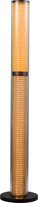 LED Deep Taupe Frame with Clear Cylindrical Glass Shade Floor Lamp