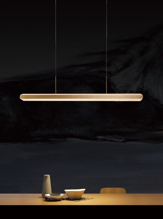 LED Brushed Champagne with Acrylic Diffuser Linear Pendant