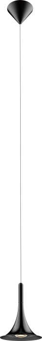LED Satin Dark Gray Trumpet Shade with Acrylic Diffuser Single Pendant