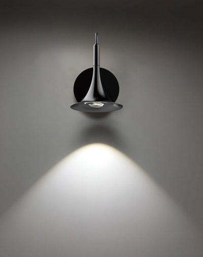 LED Satin Dark Gray Trumpet Shade with Acrylic Diffuser Wall Sconce