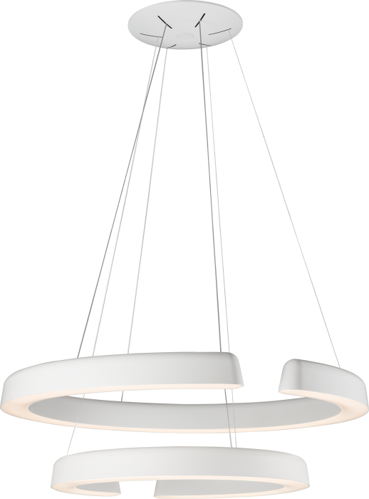 LED Matte White Frame with Acrylic Diffuser Double Ring Chandelier