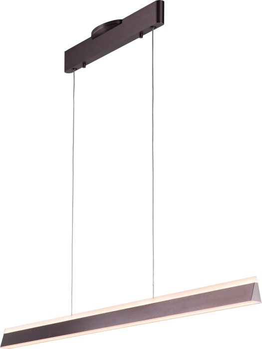 LED Brushed Taupe Prism Frame with Acrylic Diffuser Linear Pendant