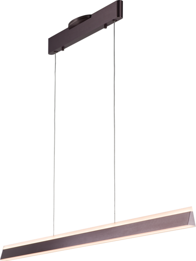 LED Brushed Taupe Prism Frame with Acrylic Diffuser Linear Pendant