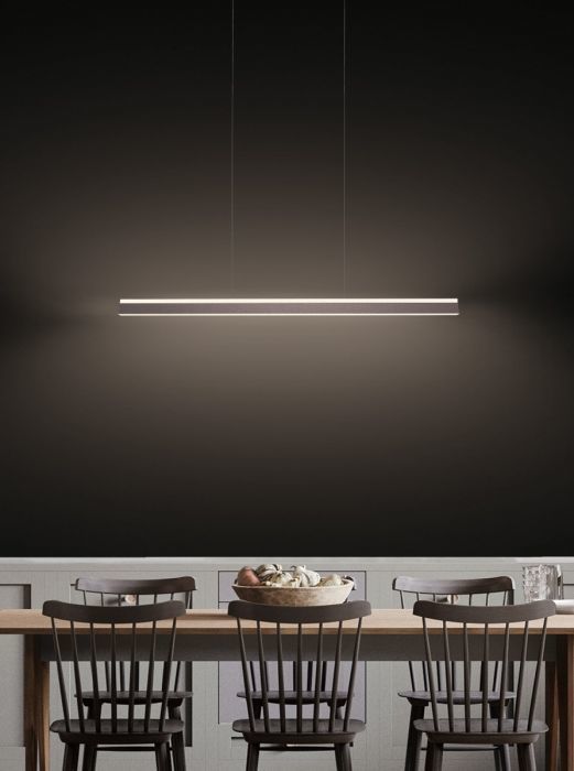 LED Brushed Taupe Prism Frame with Acrylic Diffuser Linear Pendant