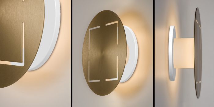 LED Brushed Champagne Frame with Acrylic Diffuser Round Wall Sconce