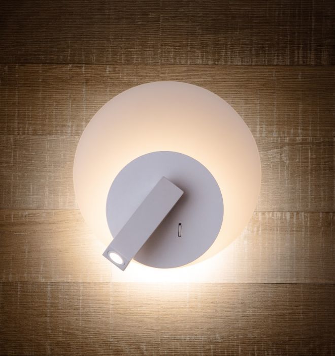 LED Matte White Frame with Acrylic Diffuser Adjustable Wall Sconce