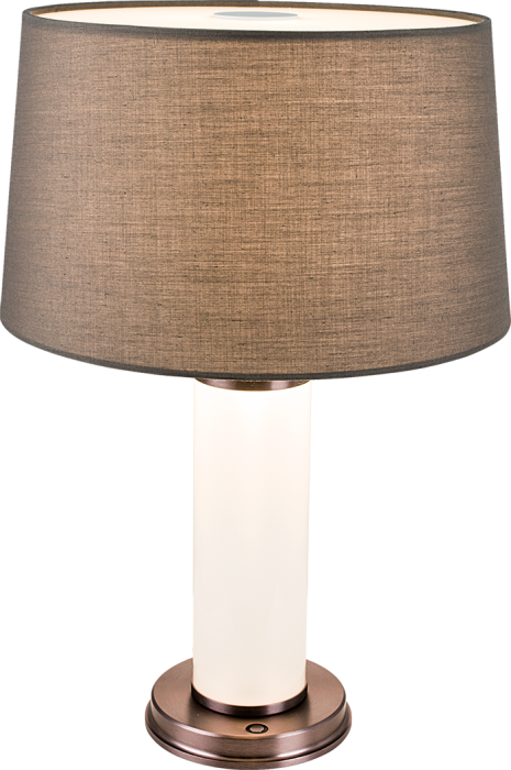 LED Deep Taupe and Acrylic Frame with Grayish Green Shade Table Lamp