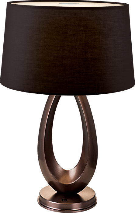 LED Deep Taupe Frame with Fabric Shade Table Lamp