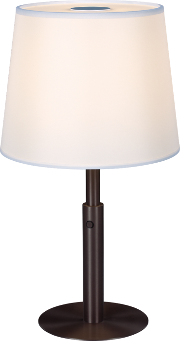 LED Deep Taupe Frame with Cream White Fabric Shade Table Lamp