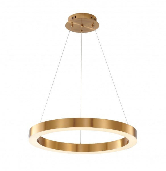LED Gold Halo Frame with Acrylic Diffuser Pendant / Chandelier