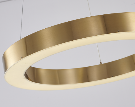 LED Gold Halo Frame with Acrylic Diffuser Pendant / Chandelier by Bethel - view 4