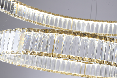 LED Steel Frame with Clear Crystal Double Tier Chandelier by Bethel - view 3