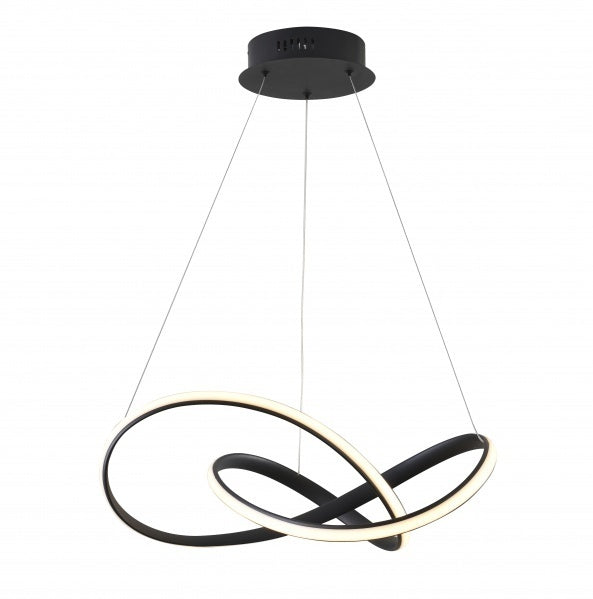 LED Black Twisted Frame with Acrylic Diffuser Chandelier by Bethel