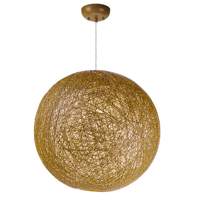 Steel Frame with Hemp Twine Shade Globe Chandelier