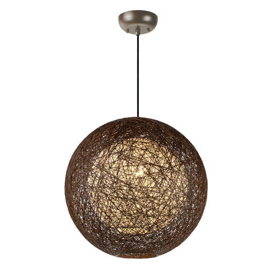 Steel Frame with Hemp Twine Shade Globe Chandelier