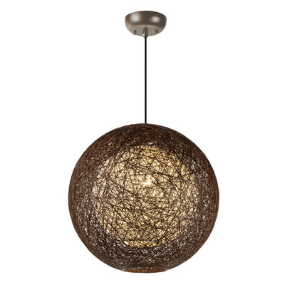 Steel Frame with Hemp Twine Shade Globe Chandelier