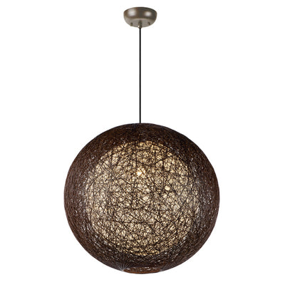 Steel Frame with Hemp Twine Shade Globe Chandelier