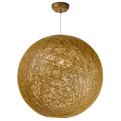 Steel Frame with Hemp Twine Shade Globe Chandelier