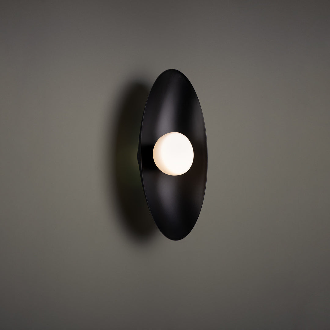 LED Steel Frame with Opal Globe Diffuser Wall Sconce