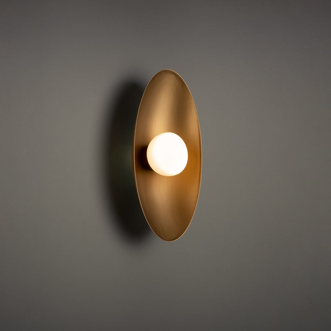 LED Steel Frame with Opal Globe Diffuser Wall Sconce