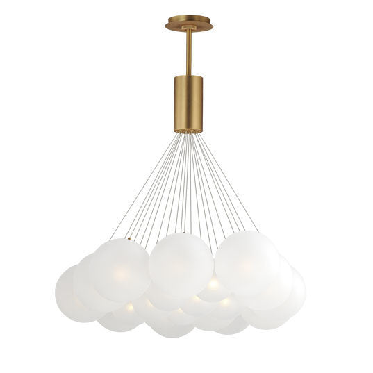 Burst - 20 Light LED Chandelier in Gold with White Glass by ET2 Lighting
