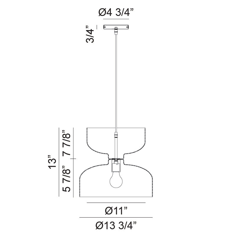 Steel Frame Pedestal Style Two Tier Shaped Pendant