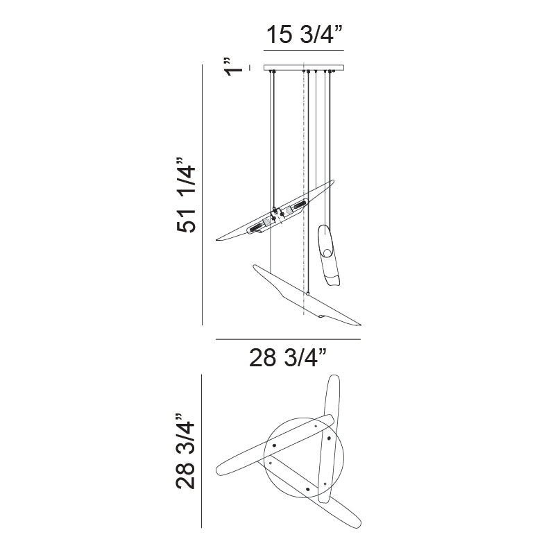 Steel Stylus Shade Multiple Pendant