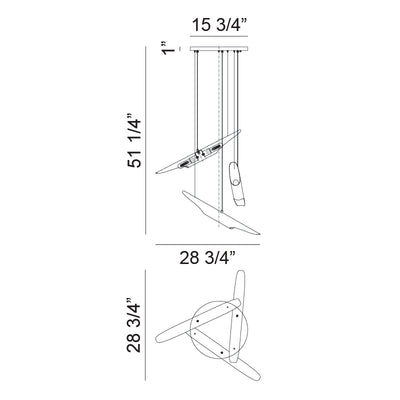 Steel Stylus Shade Multiple Pendant